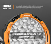 Lightfox Osram 9" LED Driving Lights + 28" Single Row LED Light Bar w/ Wiring Kit